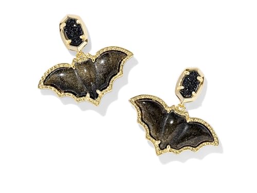 Kendra Scott Womens Bat Drop Earrings Gold Black Mix One Size