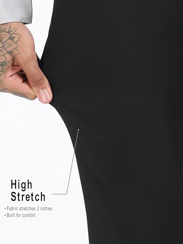 Image of Mc Henry Men's Techno Flex 2inch-Waist Expandable Wrinkle Free Slim Fit 4 Way Lycra for Elite and Luxurious Formal /Casual Trousers