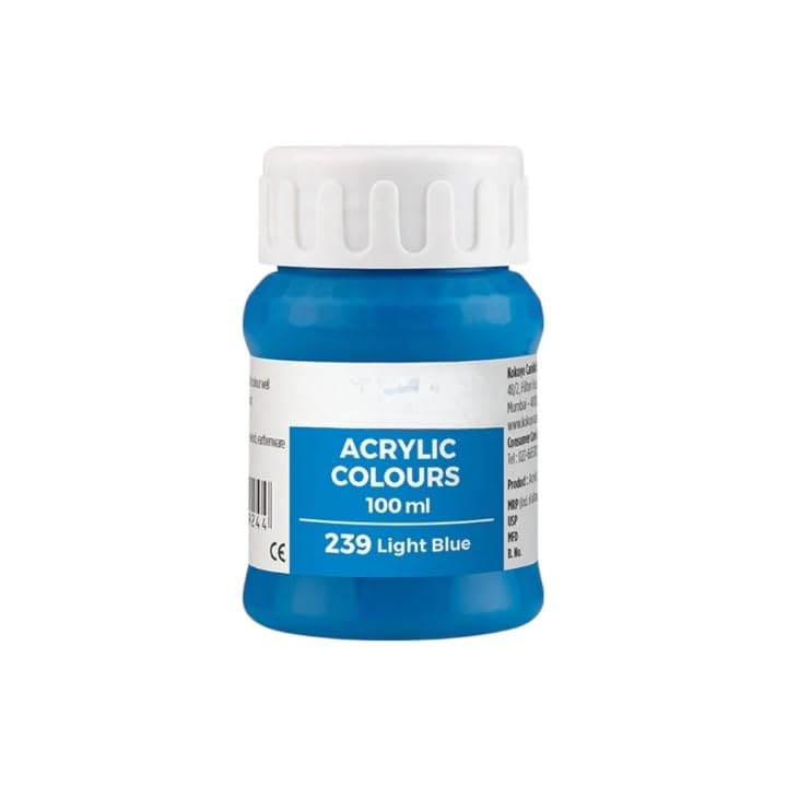 Image of Acrylic Colour (Fabric Colour) | 100 ml.- 100ml, Multi-Surface, Skin-Friendly & Vegan | (239 Light Blue)