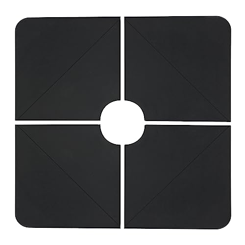 Aoodor 4-Piece Offset Cantilever Patio Umbrella Base Stand - Sand Filled Weight Plates for Stability