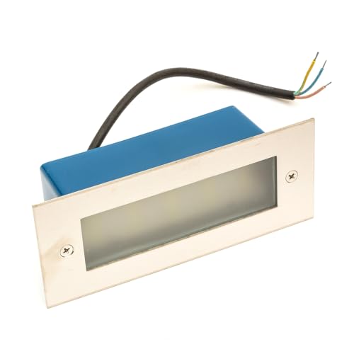 No Nonsense Products LED Outdoor Small Brick Light White Recessed Waterproof IP65 Garden Patio Step Wall Night Lights Stainless Steel (Bright White)