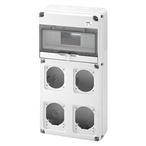 GEWISS - Coffret de prises à équiper 68 Q-DIN 10 modules 4 PC 43x22x9,6cm - GW68003N