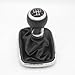 NZGZJYN 6 Speed Gear Shift Knob Shift Knob Boot Gaitor Fit for VW Golf GTI Jetta Bora MK4 1999-2005 (5-Speed)