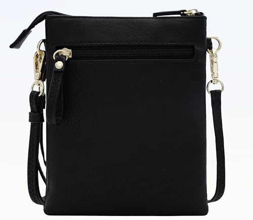 Solene Small Multi Zipper Pockets Crossbody Bag with Detachable Wristlet2