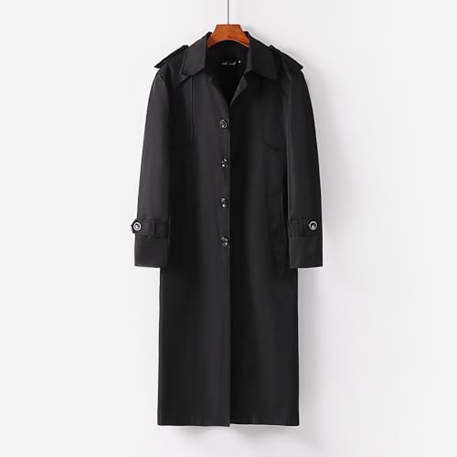 Men's Extra Long Trench Coat Casual Lapel Single-Breasted Coat Bussiness Work Plus Size Windbreaker2