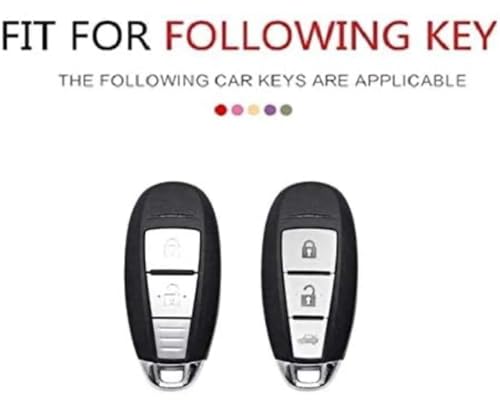 Image of TPU Car Key Cover Black & Golden Compatible for Suzuki Baleno, Vitara Brezza, Ignish, Ciaz,S-Cross, Swift (Suzuki, 3 Button Push Start Key)