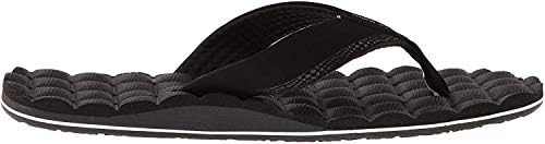 Volcom Men’s Recliner Sandal Flip Flop, Black/White, 10 M US