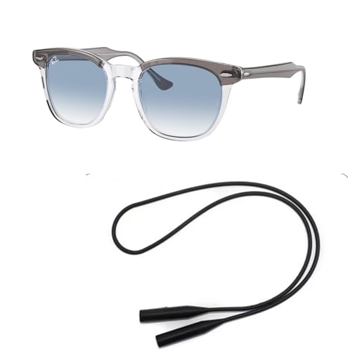 Ray-Ban RB2298 Sunglasses Bundle: RB 2298 HAWKEYE 13553F Hawkeye Grey On Transparent Cl and Universal Anti-slip Silicone Leash2