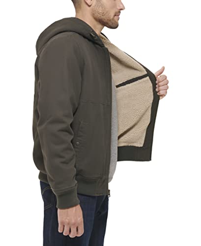 Image of Levi's mens Workwear Cotton Canvas Hoody Bomber Jacket (Regular & Big & Tall Sizes)