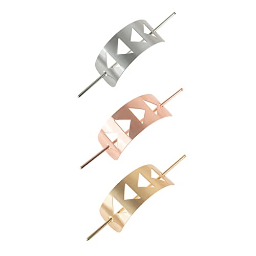 VICASKY Elegant Metal Hairpin Set 3pcs Hair Cuff Bun Holder Hair Stick for Events and Daily Use