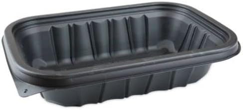 EarthChoice Entree2Go Takeout Container - 24 oz - 9 x 6 in. - Black - Plastic - Pack of 300