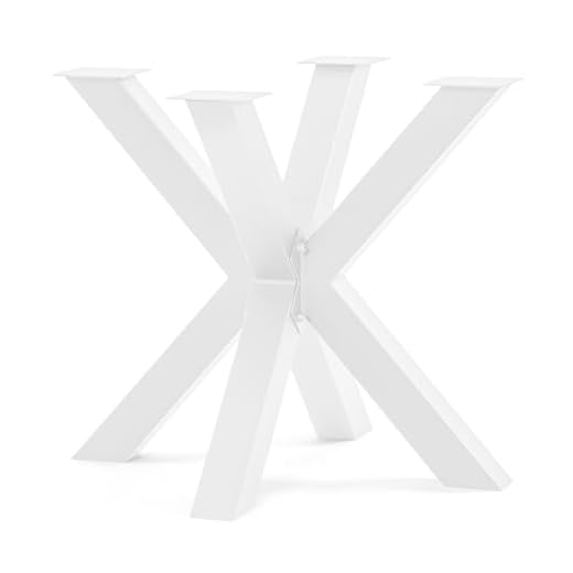 HOLZBRINK Patas de Acero, Pata Tipo araña, Pata para Mesa de Comedor, Mesa de Cocina, Mesa de Salas de Conferencia, 85x80x72 cm (Largo x Ancho x Alto), Blanco, 1 Unidad, HLT-19-J-FF-9016