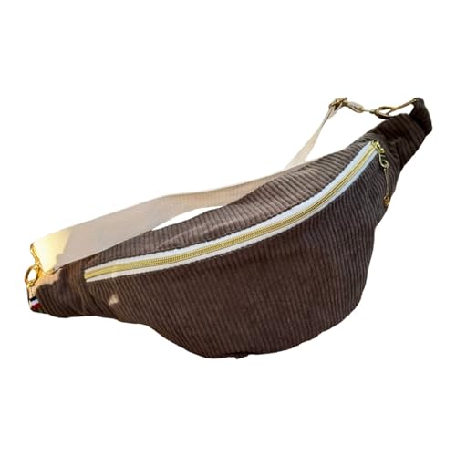Sac banane femme en velours côtelé aux finitions soignées et durables