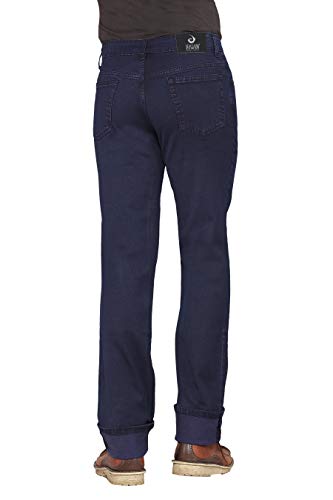 Image of Mens Super Stretchable Relax Fit Silky Fabric Jeans- Navy Blue