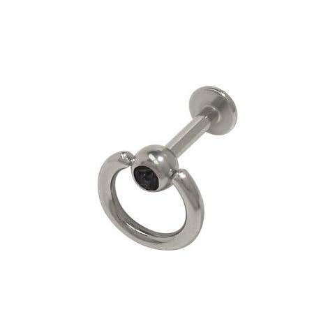 Door Knocker Labret Monroe with Black Cz Gem - 10mm Cover