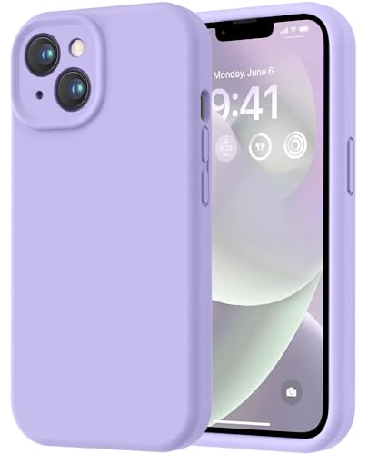 Image of LOVE 3000 Designed for iPhone 14 Case, Premium Silicone with [Soft Anti-Scratch Microfiber Lining] Shockproof Protective Phone Case for Men Women Girls 6.1 inch, Light Purple