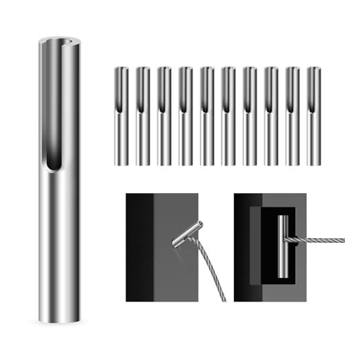 Image of 10Pack 1 /8 inch Invisible Cable Railing Kit Terminal Toggle Anchor Angle, T316 Stainless Steel Adjustable Cable Hardware Invisible Tensioner for Metal Railing Corner Post and Wall Post