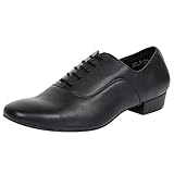 Asyusyu Mens Dance Shoes Oxford Black Ballroom Salsa Latin Dance Shoes for Men-11 UK