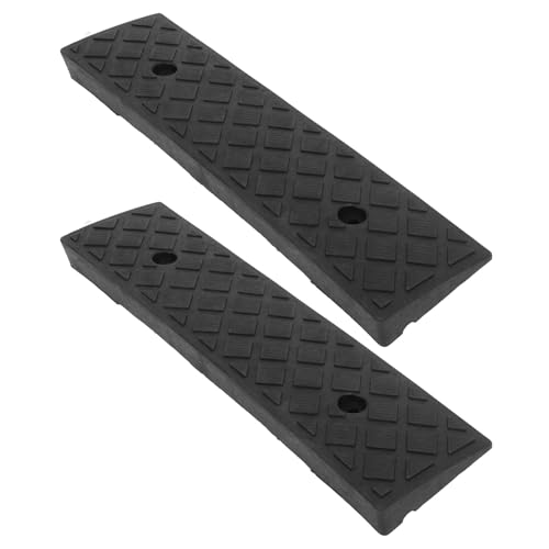 OFFIGAM 2pcs Plastic Threshold Ramps with Nonslip Surface for Cars Wheelchairs and Pedestrians Weather-resistant Kerb Ramps for Safe Loading and Step Access