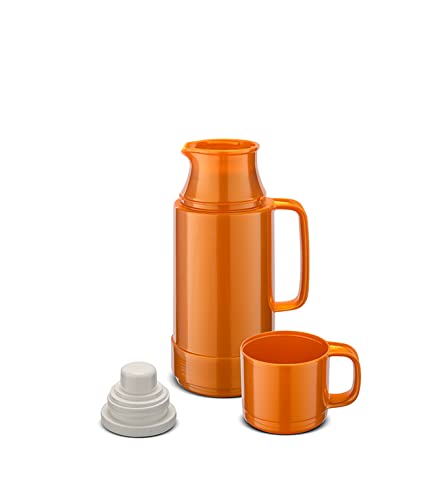 ROTPUNKT Isolierflasche 0,25 L mit integriertem Becher - Hochwertige Isolierkanne Made in Germany I Bis zu 24 h heiß & 36 h kalt (Andreas 80, Shiny Fox)