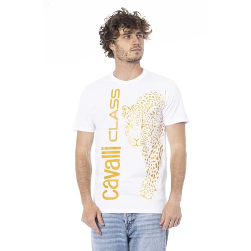 T-shirt Cavalli Class homme beige en coton de qualité