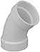 Genova Products 73615 45? Sanitary Elbow Pipe Fitting, 1 1/2" , White