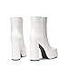 DREAM PAIRS Women's Platform Gogo Ankle Boots High Chunky Heels Square Toe Comfort Party Dress Booties Shoes for Women,Size 8.5,White,SDAB2305W