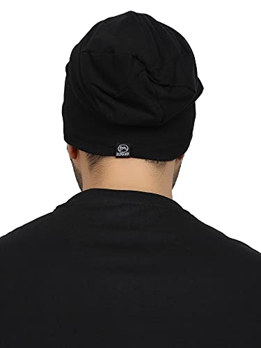 BISMAADH Unisex Soft Cotton Fashion Slouchy Beanie Skull Hair Cover Sleep Cap Hat for Frizzy Natural Curly Hair Protection Pack of 1