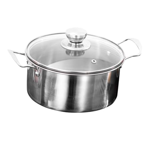 FUNOMOCYA Olla de Acero Inoxidable para Cocina por Inducción Olla para Sopa Resistente y Duradera Uso Doméstico y Restaurante Diseño Práctico y Seguro