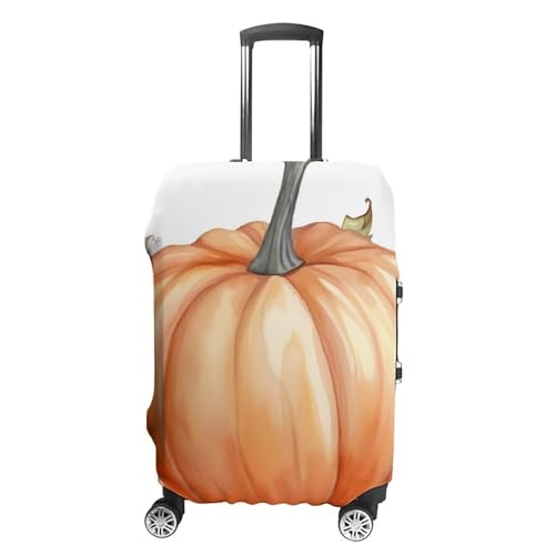 Fall Watercolor Pumpkins Luggage Cover, Washable Elastic Suitcase Cover Protector Fit 18-32 Inch Luggage
