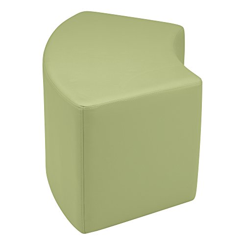 Image of Sprogs 18 inch H Structured S-Curve Stool -Flexible Modular Collaborative Soft Seating for Office, Home, Lounge and School Classrooms with Durable Frame -Fern Green