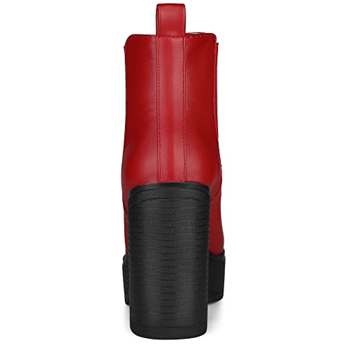 Allegra K Women's Platform Chunky High Heels Chelsea Ankle Boots4