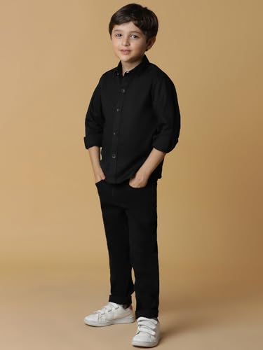 Image of Tales & Stories Boy's Solid Cotton Regular Fit Shirt-C100802