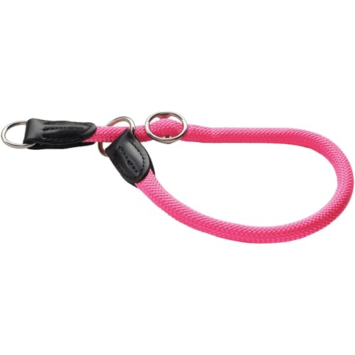 HUNTER Freestyle Dressurhalsung, Hundehalsband, Zugstopper, robust, wetterfest, 60 (L-XL), neonpink