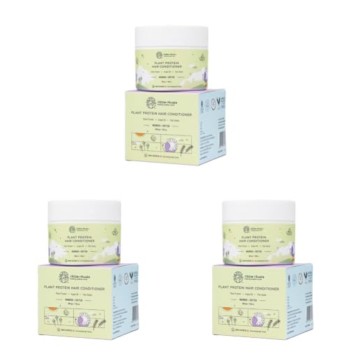 Image of Little Rituals Plant Protein Conditioner | Hair Mask & Normal & Curly Hair Products | Natural Shine & Strong Hair | Plant Protein, Flax Seeds, Argan Oil & Conditioner for Frizzy Hair | MADE SAFE | pH Balanced | 200 gm
