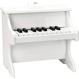 Piano 18 teclas Vilac 8374-Piano 18 Teclas con partituras, a Partir de 3 años, Color Blanco (8374)