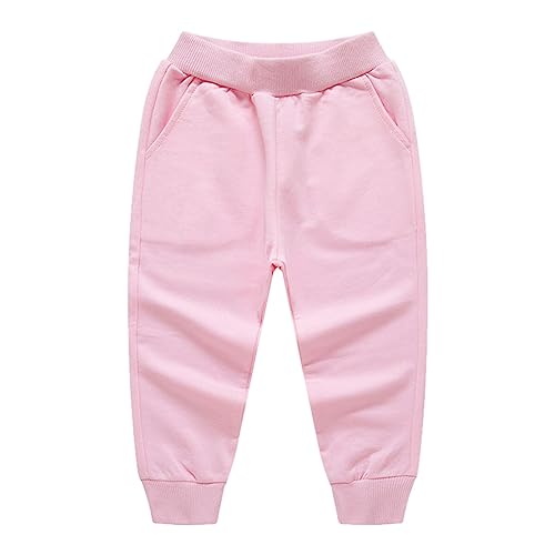 Unisex Baby Boys Girls Cotton Elastic Waist Sweatpants Toddler Kids Solid Sport Jogger Pants Active Trousers