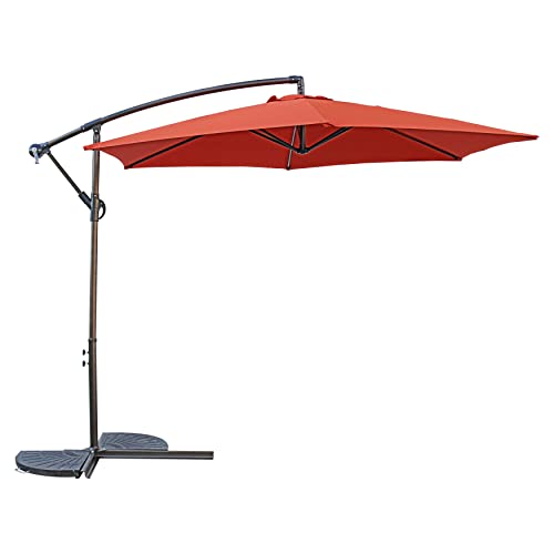 International Caravan St. Kitts 10-foot Aluminum Cantilever Umbrella Terra Cotta