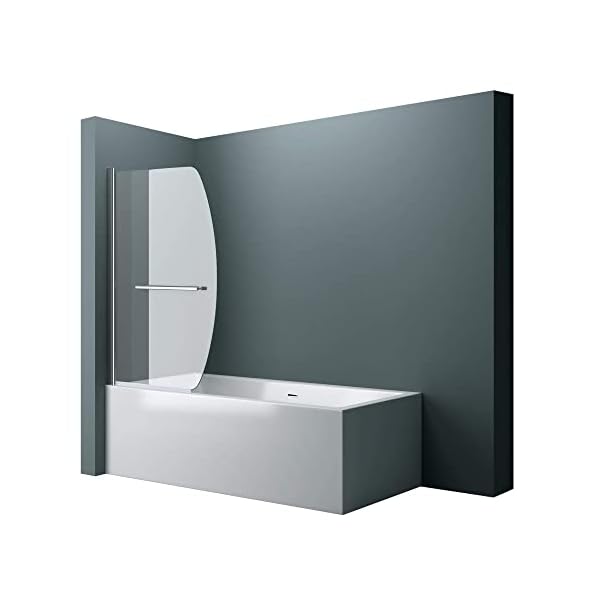 doporro 90x140 cm Design-Duschwand für Badewanne Badewannenaufsatz Duschabtrennung 6mm ESG-Sicherheitsglas inkl. NANO-Beschichtung Badewannenfaltwand