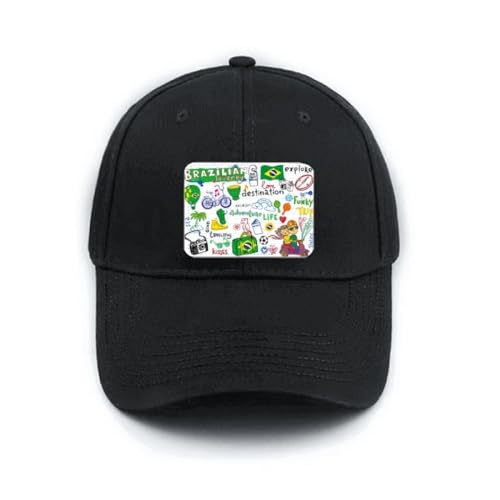 Casquette de baseball noire réglable Brazil Journey no/no