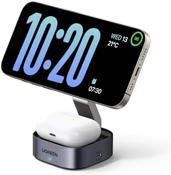 Chargeur Sans Fil UGREEN MagFlow 2 En 1 Qi2 - 15W Pour IPhone 12-16 Et AirPods - Magnétique Et Pliable