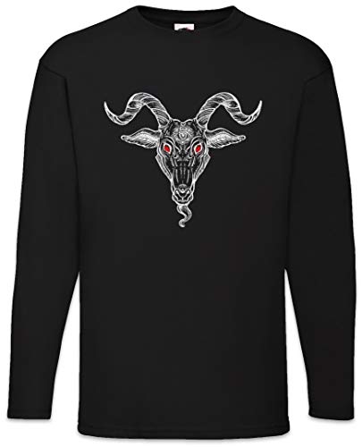 T-Shirt à Manches Longues Baphomet Head Urban Backwoods en Coton Noir
