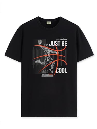 Image of ADRO Men's Graphic Printed 100% Cotton T-Shirt - Regular Fit, Printed T-Shirts for Men