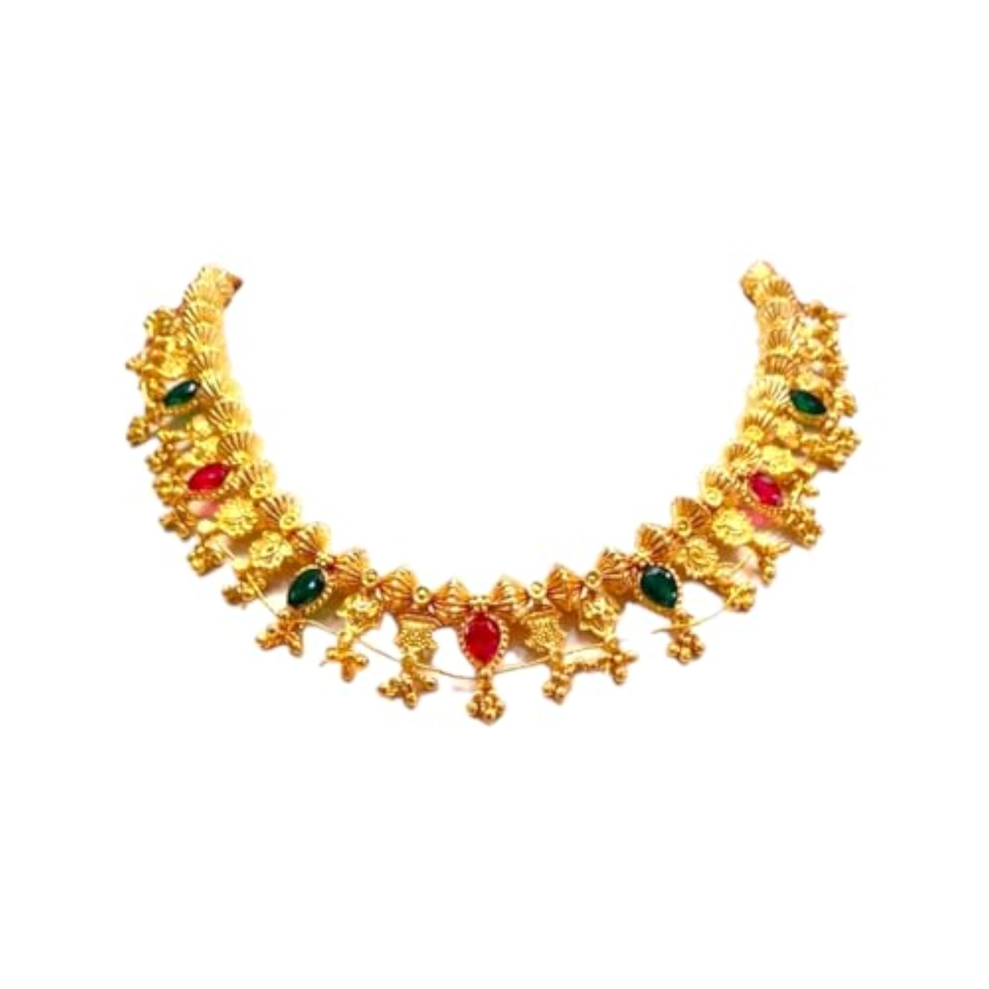 Women's Gold Plated Double Strand Beaded Necklace with Adjustable Slide Lock