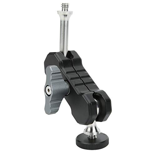 Aluminium Alloy Magic Arm Ballhead Support Cage, Stable and Expansion Stand Bracket Accessory with 1/4 Inch Screw, 360 Degree Rotating Ballhead for Photographic Equipmen