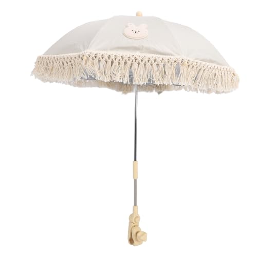 Tissting Vintage Lace Umbrella 63 x 50cm/24.8 x 19.7in White Lace Parasol Umbrella, Decorative Umbrella for Baby Stroller Small Photography Prop Craft Tea Party (Rabbit)