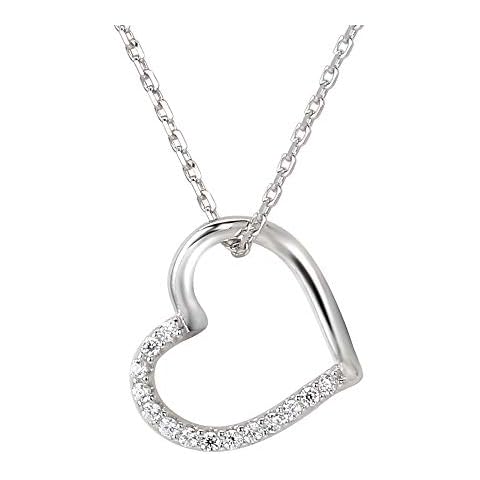 HIYOUNG Necklaces Love Heart Pendant Necklace with 925 Sterling Silver Cubic Zirconia, Gifts for Women Cover