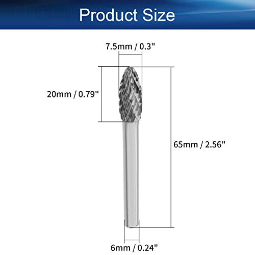 Fresa rotativa ovalada doble corte 8mm para madera y metal miniatura 2