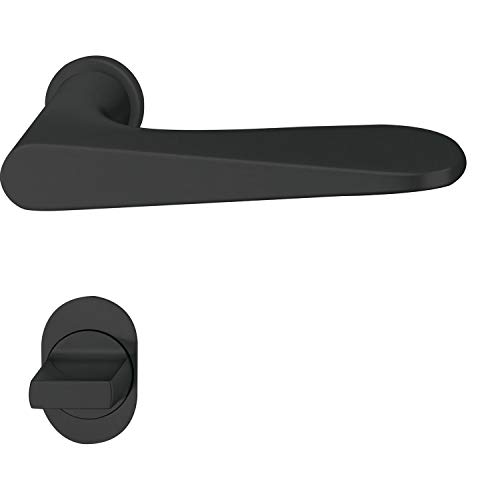 Preisvergleich Produktbild FSB Türbeschlag 1144 / Türgriff auf Rosette WC, 39-48 / schwarz matt