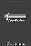 Enjoy the Silence: Musik-Lehrerkalender 2020/2021: Kalender für Lehrerinnen und Lehrer zur Planung und Unterrichtsvorbereitung / Lehrerplaner, A5, 170 ... mit Notenschlüssel in schwarz / weiß